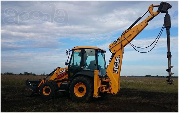 Аренда ямобура на базе экскаватора-погрузчика jcb. Екатеринбург и область