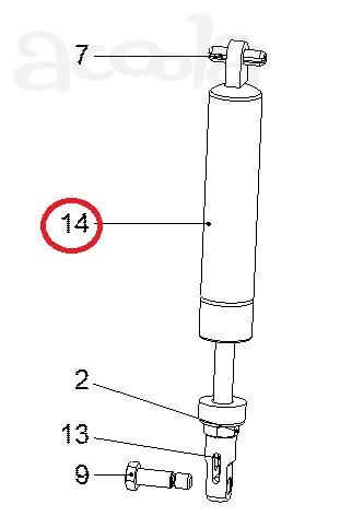 Пружина газовая (стойка) Hyundai R140-9S, R170-9S, R180-9S, R210-9S (арт. 0260-0021) для экскаватора